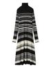 Turtleneck Long Rib Knit Dress 09WNO245023BORDER0