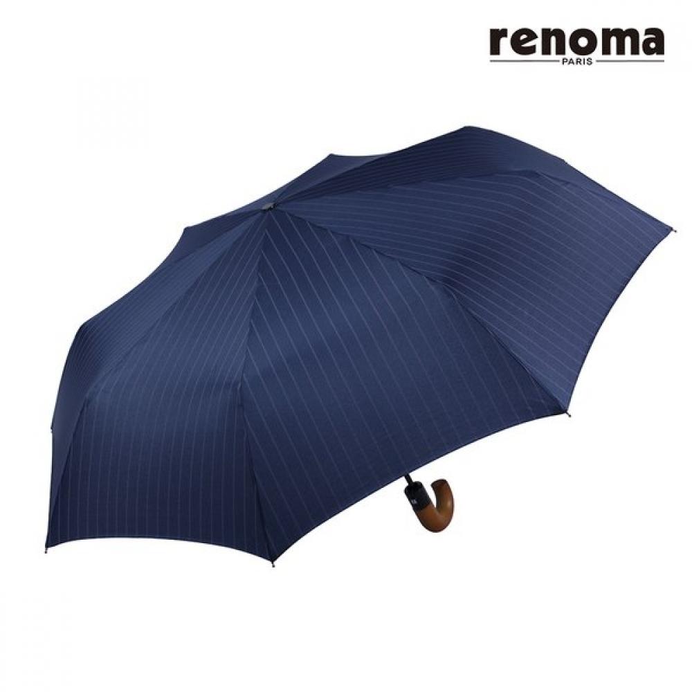 Renoma Stripe Pattern Uv Protection 90  PremiUm U Shaped Wooden Handle fUlly aUt Grey