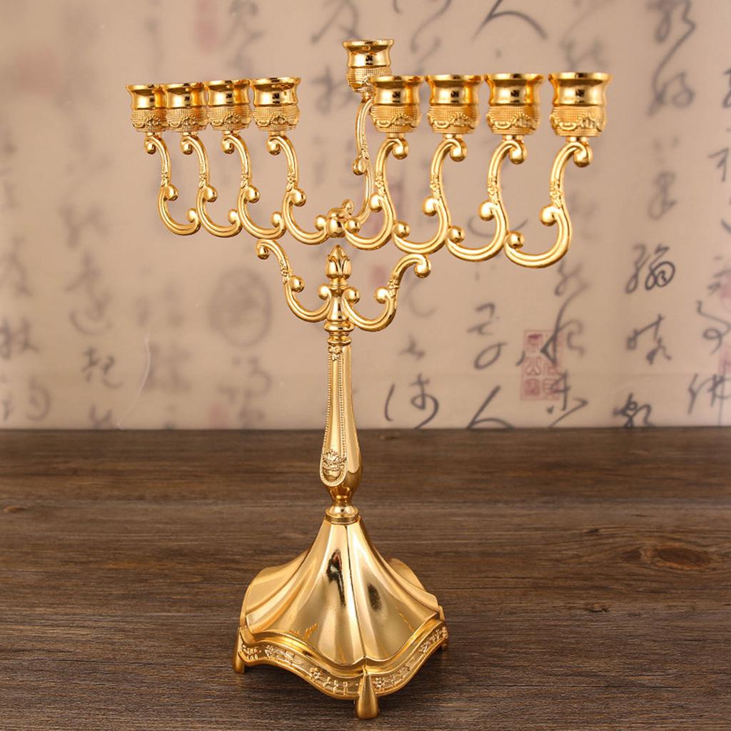 Candle Holder 9 Branches Alloy Vintage Decorative Candlestick Holder for Weddings