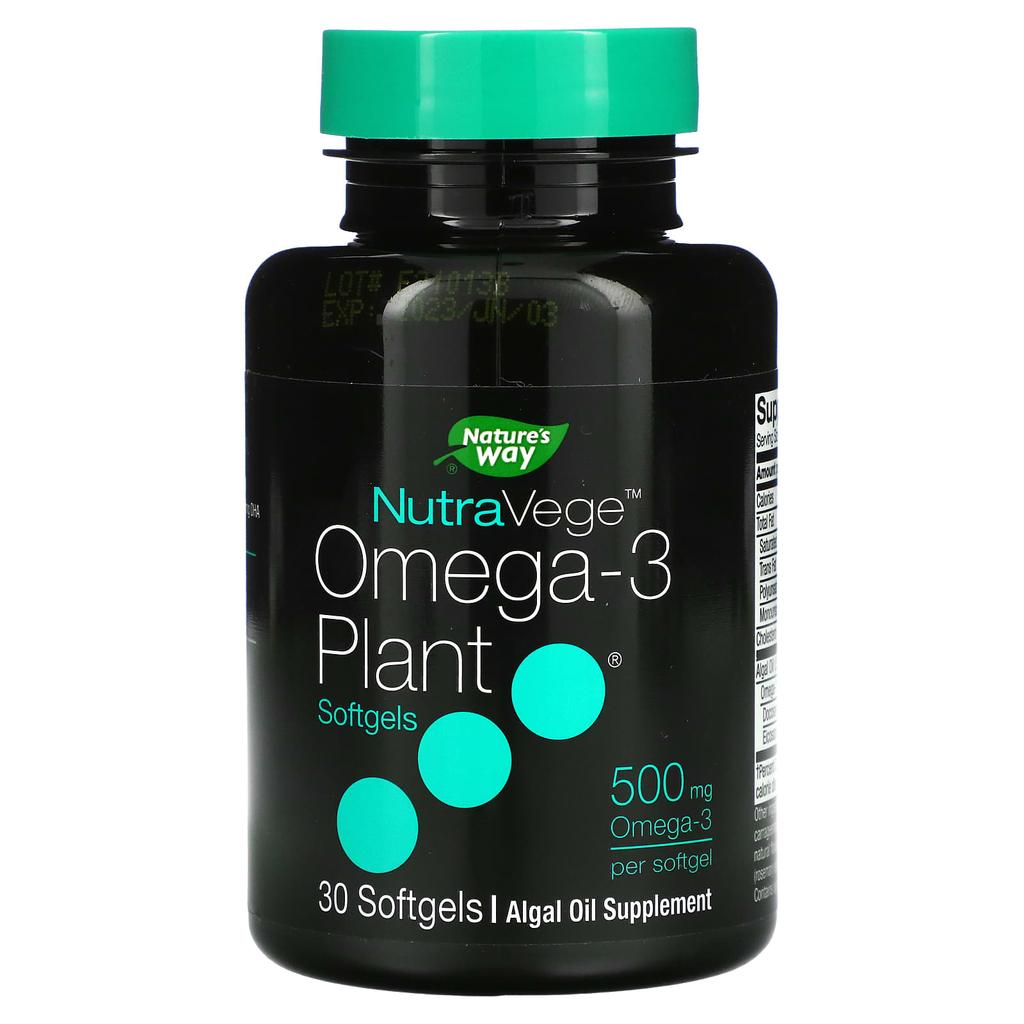 Nature'S Way, Nutravege, Plant-Based Omega-3, 500Mg, 30 Softgels