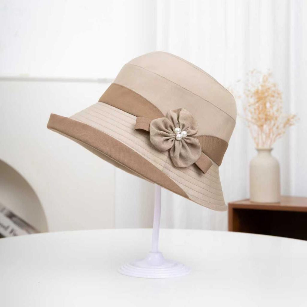 New mother hat spring and summer UV protection elegant versatile bucket hat sun hat ladies basin hat