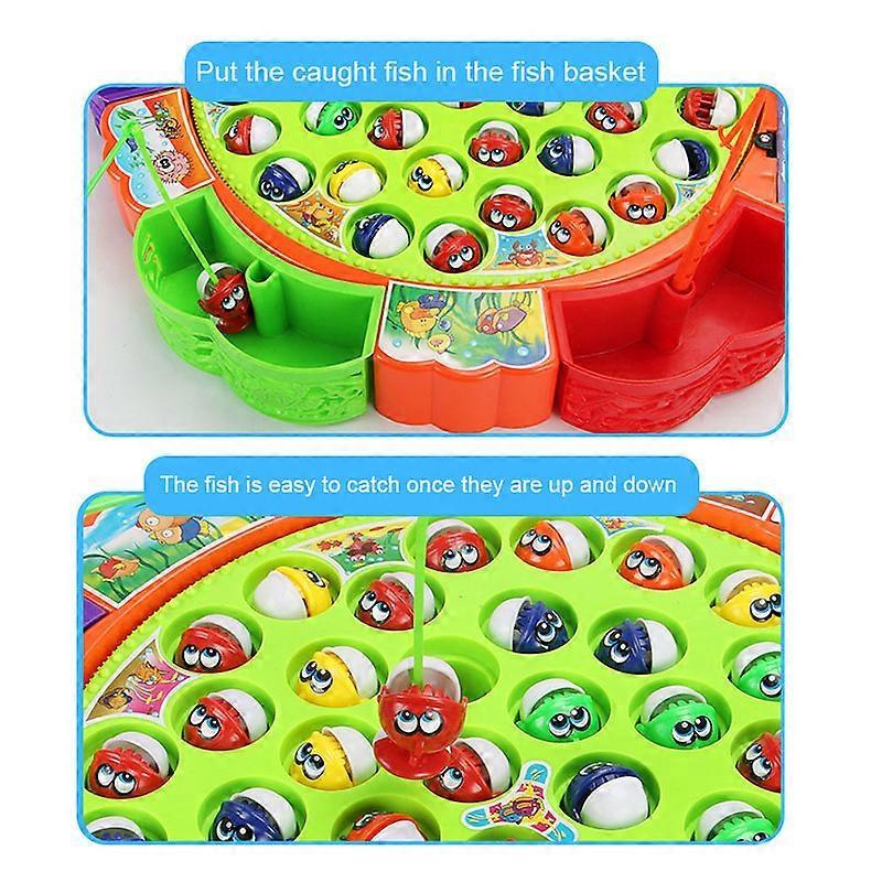 Kids Fishing Game Toy Electric Music Rotating Catch Magnetic Fish Set Gift Outdoor Sports Toys for Children Gift