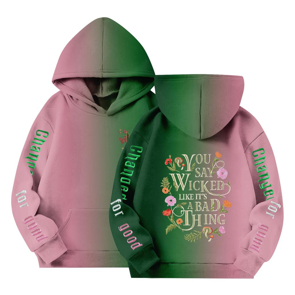 Kinder Langarm Lockerer Pullover Buchstabenaufdruck Kordelzug Kapuzen-Sweatshirt