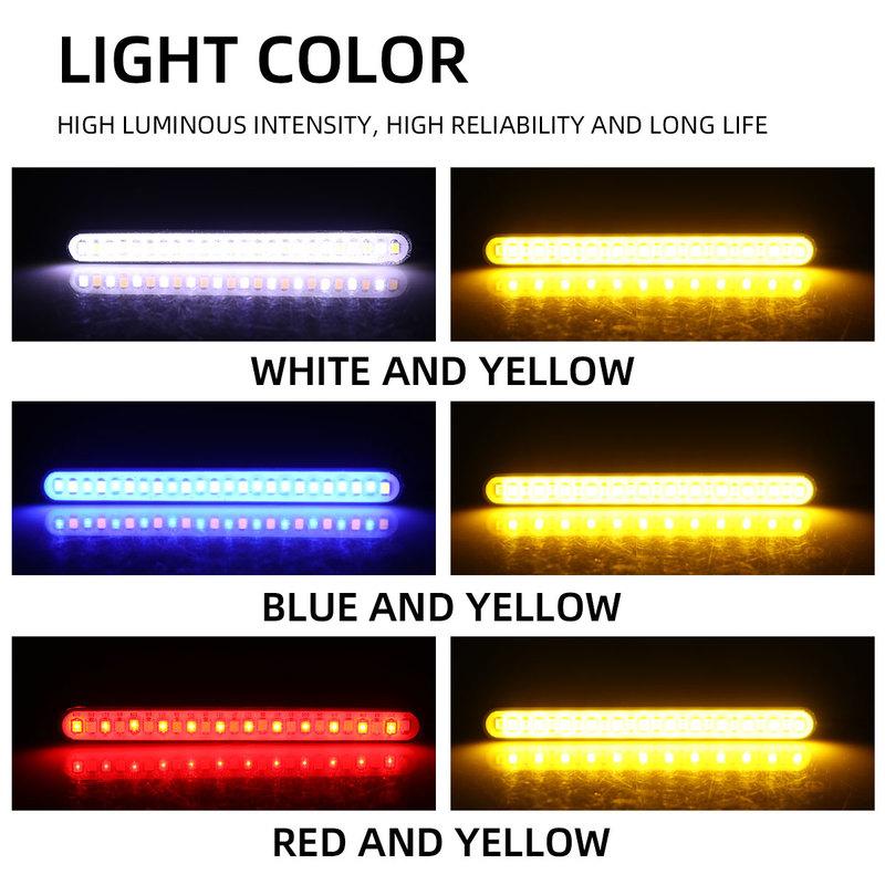 2x 24SMD LED Motorcycle Light Bar Strip Rear Tail Brake Stop Lamp License Plate Lights Flowing Turn Signal Indicators Universal