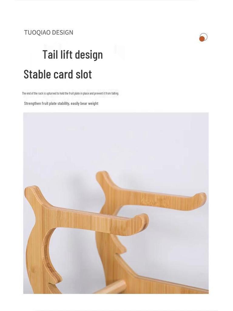 European-Style Creative Bamboo & Wood Multi-Layer Fruit and Snack Tray