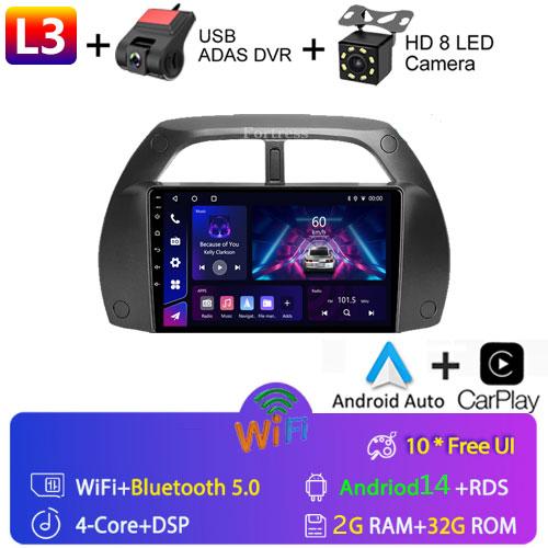 8G+128G CarPlay 2din Android AutoRadio GPS Multimedia Player for Toyota RAV4 Rav 4 2001 2002 2003-2006 DSP IPS 2 DIN Car Stereo