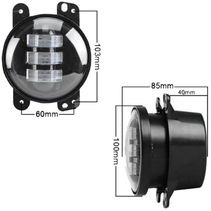 4-inch LED Fog Lights for Jeep Wrangler Front Bumper - 30W