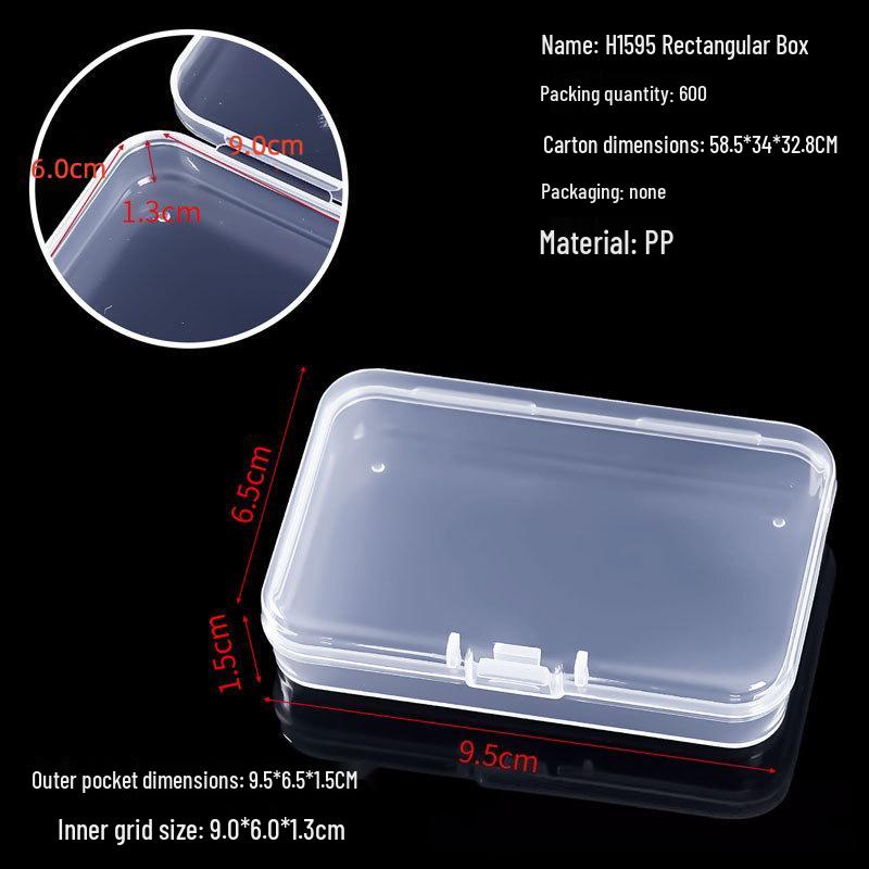Rectangular Transparent PP Plastic Storage Box for Stationery, Cards, Hardware, Jewelry, and Fishing Gear