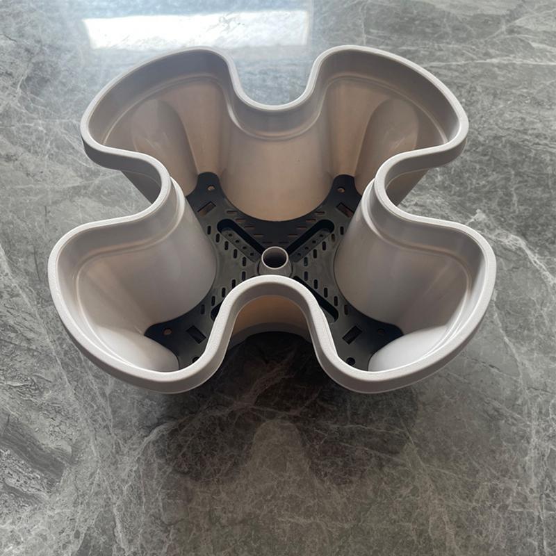 Stackable Vertical Flower Plant Pot 4-layer Plant Tower With Mobile Tray Gardening Planting Supplies for Outdoor Balcony