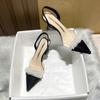 Mode Damen Slingback High Heels Sommer Luxus Sandalen Damen Designer Elegant Spitzschuh High-Heel Sandalen Transparent Party Schuhe