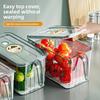 Tapa de Cinturón de Sellado de Refrigerador con Asa Caja Apilable para Conservación de Alimentos de Grado Alimenticio para Frutas y Verduras