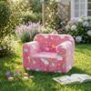 Children's Sofa, Kids Couch with Carrying Handle and Side Pockets, Kids Foam Chair, Toddler Armchair, Lightweight Kids Sofa Chair, Pink Rainbow