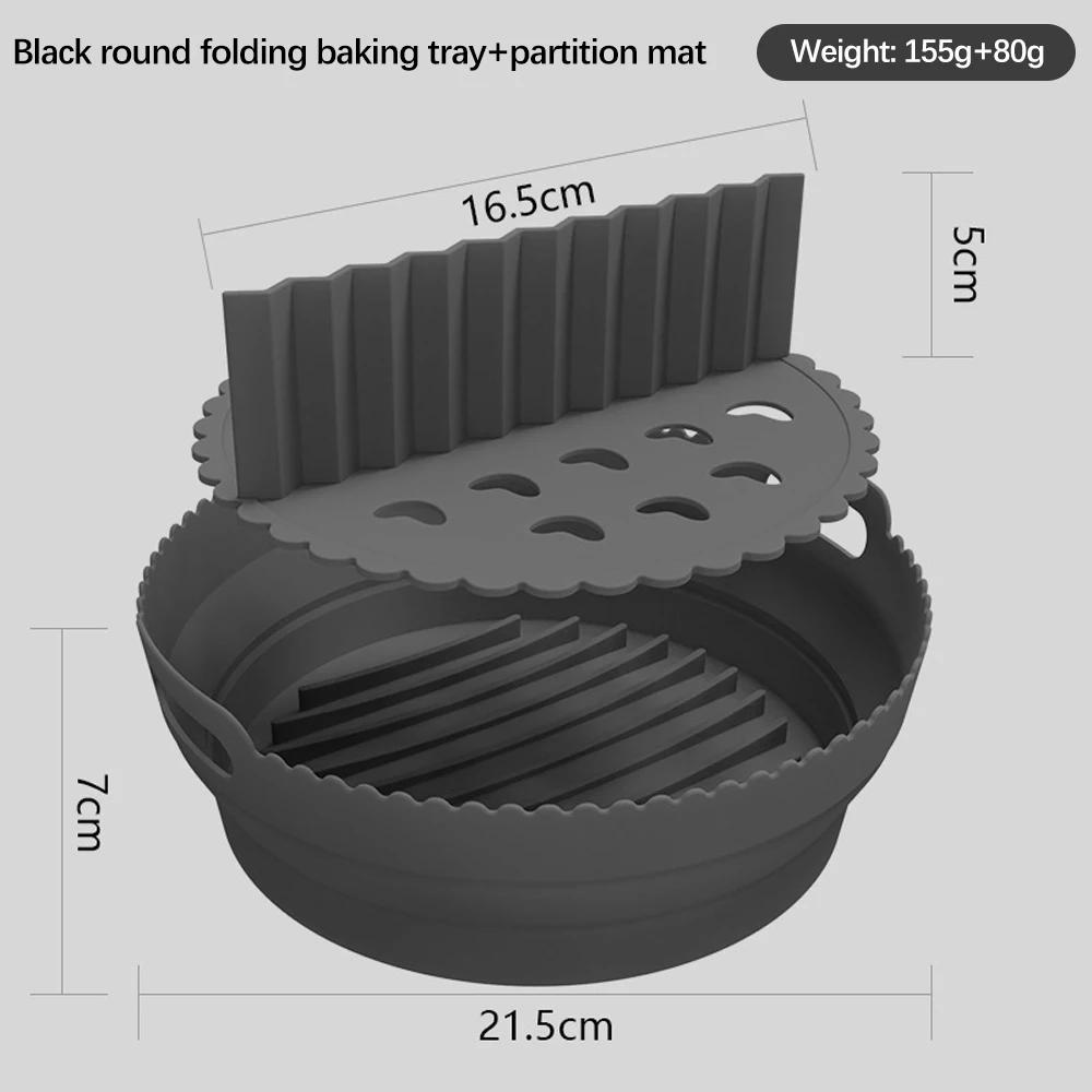 Round Reusable Foldable Bpa Free Airfryer Baking Molds NEW Air Fryer Silicone Pot Basket Plate Cooking Air Fryer Accessories