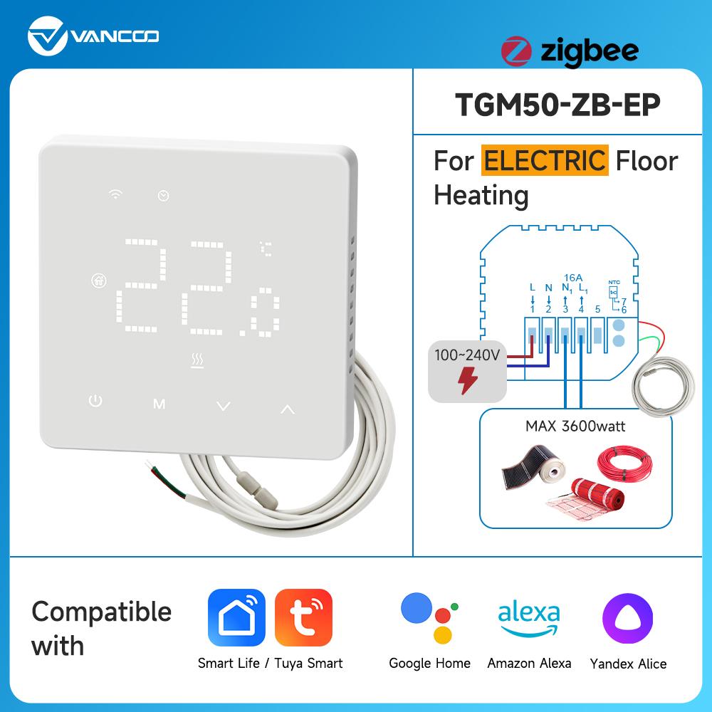 New Tuya Zigbee Thermostat Electric Floor Heating Smart Home Temperature Controller For Gas Boiler works with Alexa Google Home Zigbee