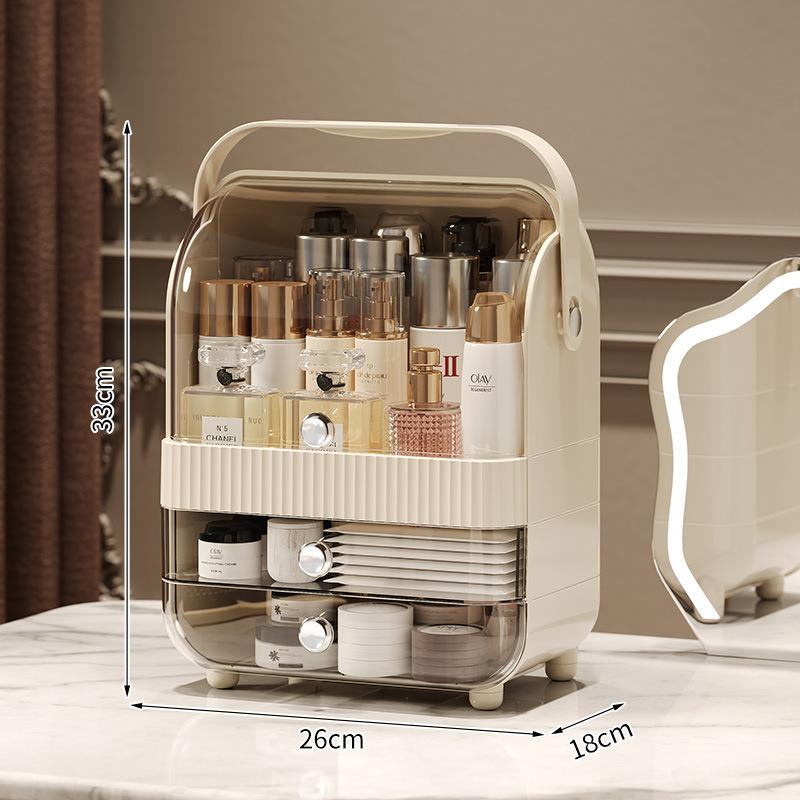 High-Grade Acrylic Cosmetic Storage Box Dustproof Desktop Organizer Rack for Vanity Skincare Makeup