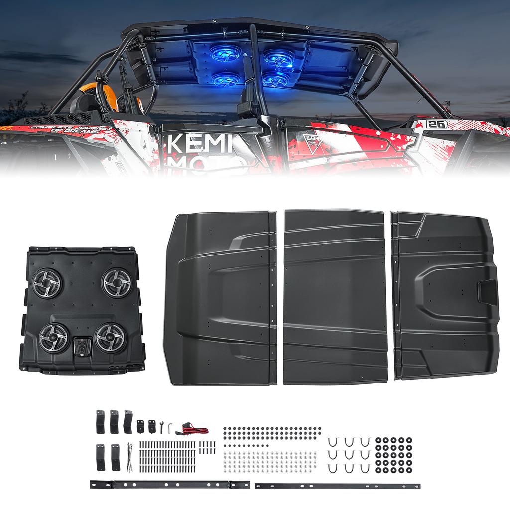 KEMIMOTO #2883074 UTV IP66 Waterproof Bluetooth Audio Roof Top Compatible with Polaris RZR XP 4 1000/4 Turbo/4 900/S 4 1000 EPS