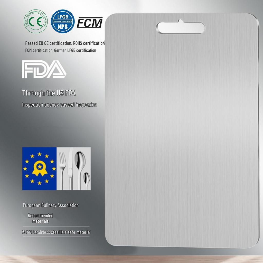 Planche à découper antibactérienne en titane et acier inoxydable - Résistante aux moisissures, planche à découper de cuisine de qualité médicale.