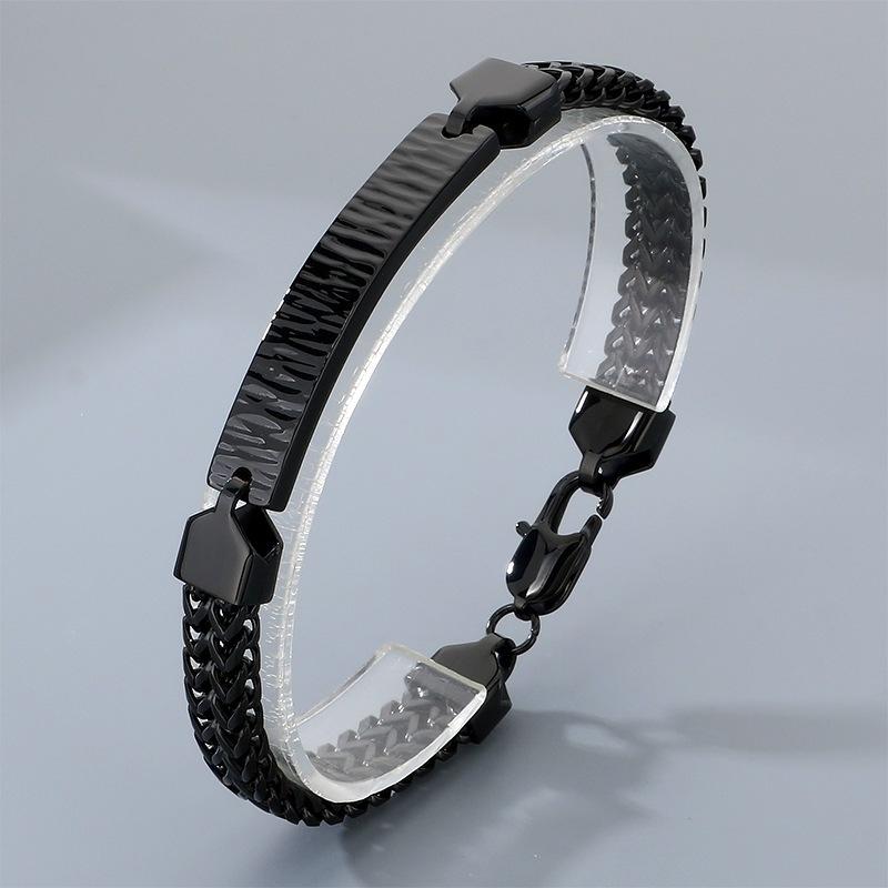2026 Simple Ins Wind Positive Anti-chain Bracelet, Creative Curved Brand Texture Men's Bracelet