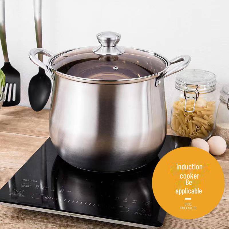 304 Stainless Steel Large Capacity No-Overflow Soup Pot for Home & Commercial Use