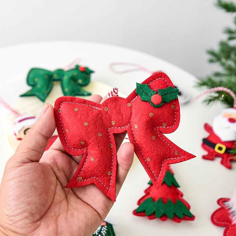 1PC Mini Santa Snowman Decorations Home Felt Holiday Decor Hanging Ornaments Party Multiple Options Available