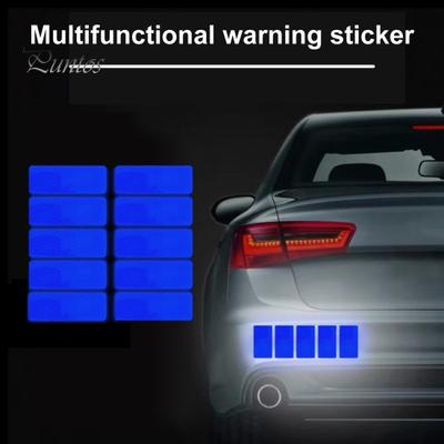 10Pcs Reflective Car Stickers Waterproof UV Resistant Self Adhesive Strong Stickiness Night Visibility Safety Reflective Stickers