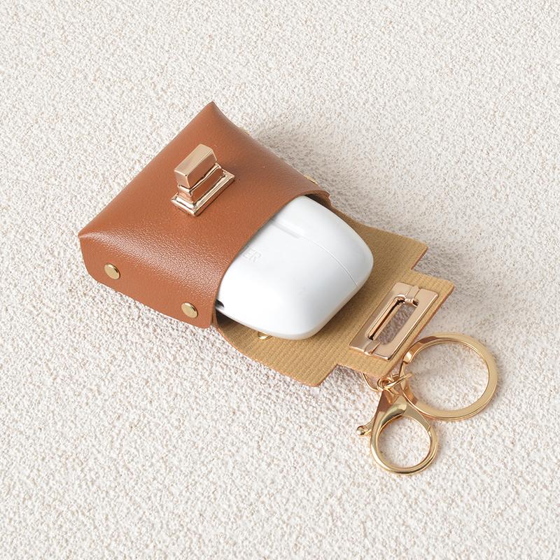 Tragbare Mini-Tasche Schlüsselanhänger Licht Luxus Kleine Taschenanhänger Einfarbig Kopfhörer Aufbewahrungstasche Anhänger Münzbörsenanhänger