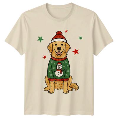 Golden Retriever Christmas Dog Holiday Animals Unisexs TShirt Unisexs Graphic Top