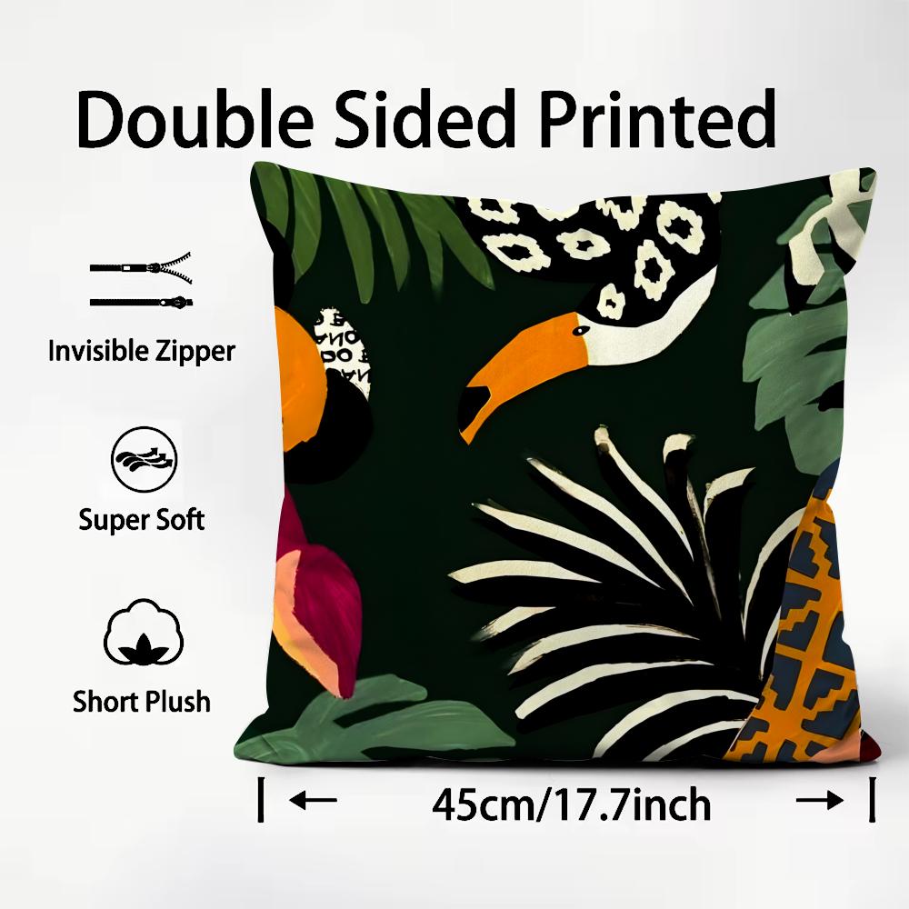 Art Abstract Illustration Cushion Cover Pattern Printed Pillowcase for Living Room Sofa Cushion Cover & Bedroom Decor