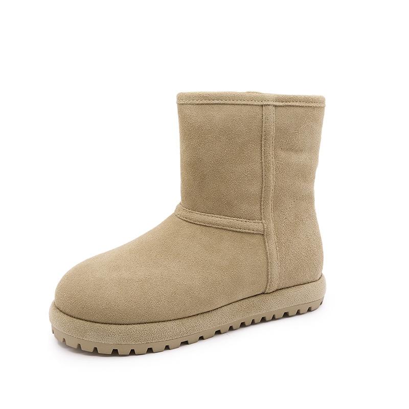 Fleece thickened snow boots women's new autumn and winter popular thick-soled heightening fluffy short boots warm and comfortable cotton shoes
