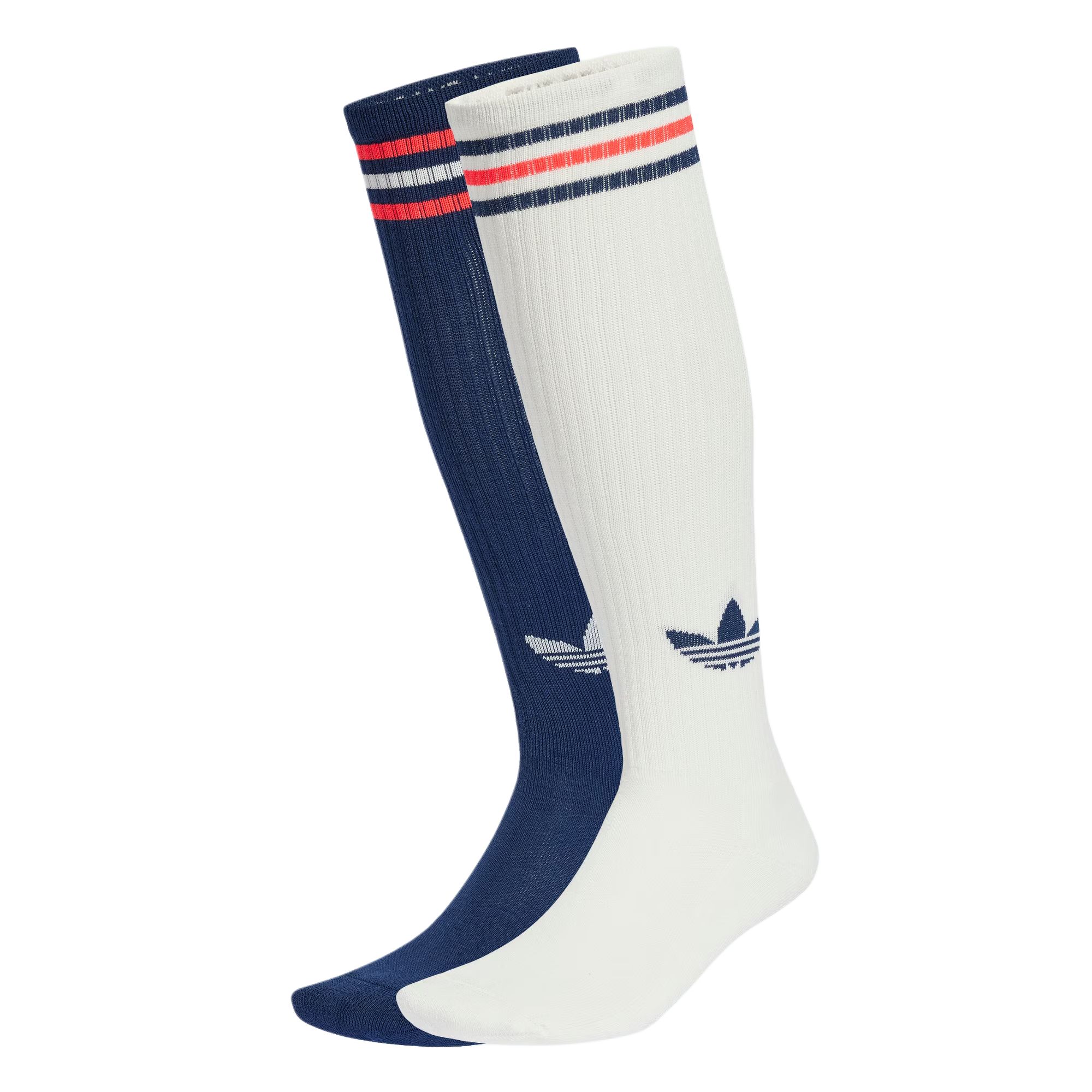 Adidas Originals 3 Stripes KNEE Crew Socks Women s 2 Pack JV7414 M