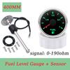100-500mm Fuel Level Gauge Sensor + 52mm Fuel Level Meter for Car Boat Motorcycles 0-190ohm Fuel Sender 7colors Backlight 12-24v