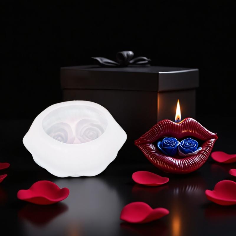 Silicone Molds Rose Lip Candle Molds Epoxy Resin Molds Craft Molds Castings Molds Plasters Molds for Candle Making