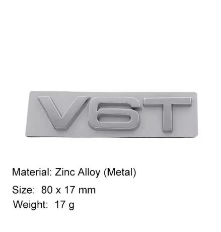 3D V8T V6T V6 V8 T car Hood Fender trunk Rear Bonnet Nameplate Decal Emblem Badge Sticker for A1 A3 A5 A6 A4 A7 Q3 Q5 Q7