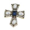 Kvinnor Retro Punk Style Crystal Rhinestone Cross Brosch