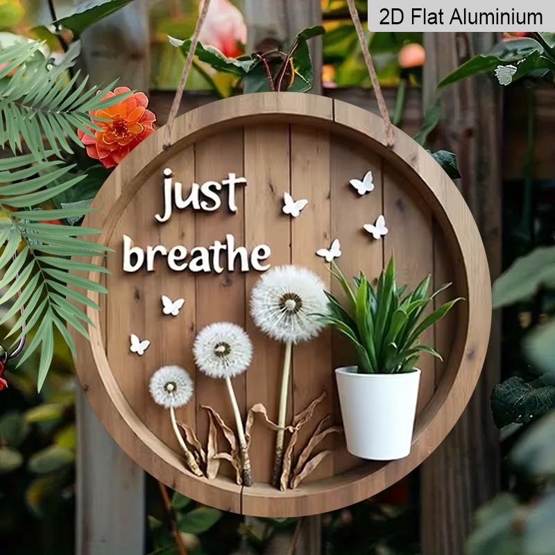 

2D Flat Rustic Dandelion Aluminum Sign 7.87×7.87 , Farmhouse Wall Decor for Home Porch Living Room, Indoor Outdoor & Gift 20cm/7.87Inch