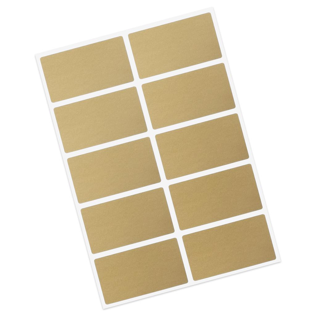 Zdrapki naklejki prostokątne 42x23mm złote x10