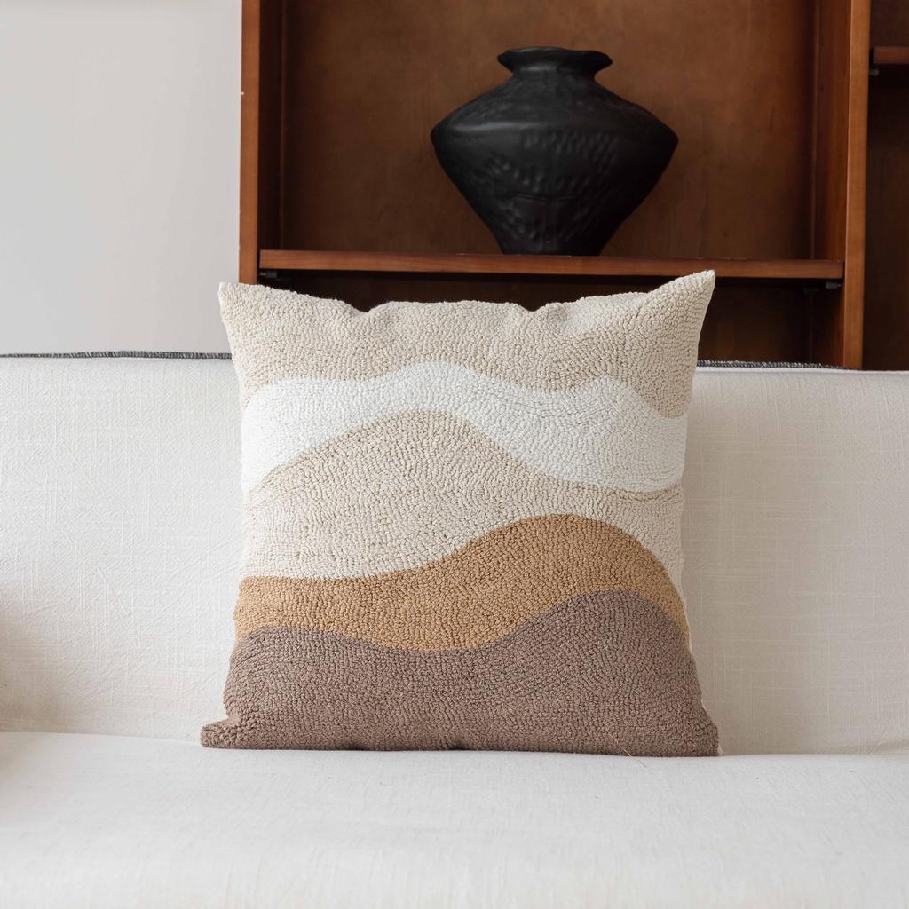 Simple Sofa Pillowcase Cojines 45x45 Home Dyed Woven Throw Cushion Cover Cotton and Linen Texture Sofa Woven Throw Pillow Covers