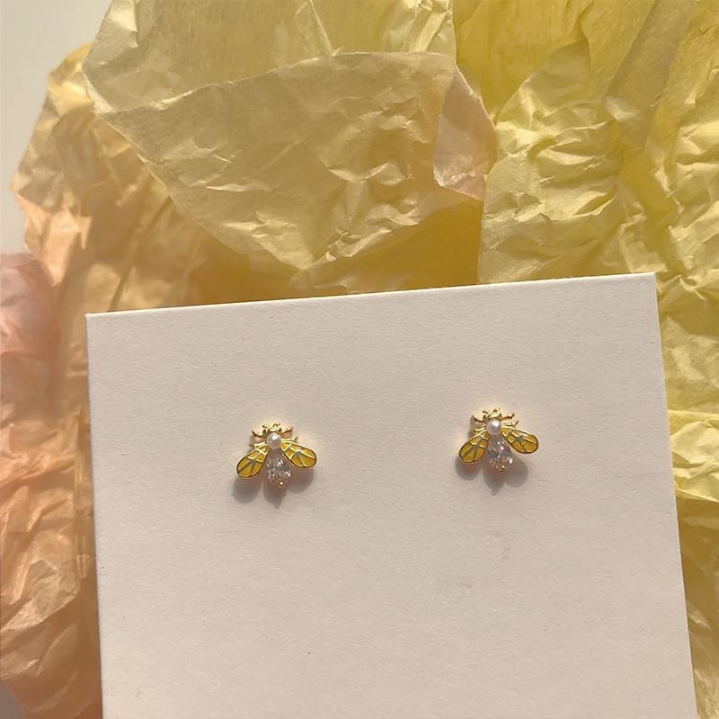 Beixi Silver S925 Little Bee Stud Earrings - Retro Luxury Fashion Jewelry