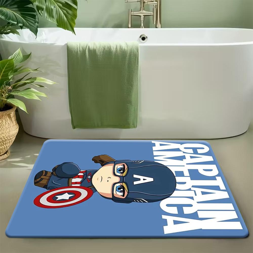 Bath Mat 1pc, Spider for Man Logo_2, MARVEL Flannel Rectangular Mat, Bathroom Non-slip Entrance Mat, Fun Door Decoration Mat,
