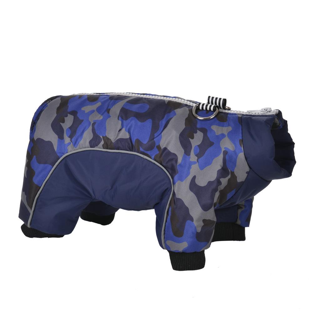 Camouflage Fleece-Lined Dog Coat: Warm, Thickened, Four-Legged Design for Autumn & Winter