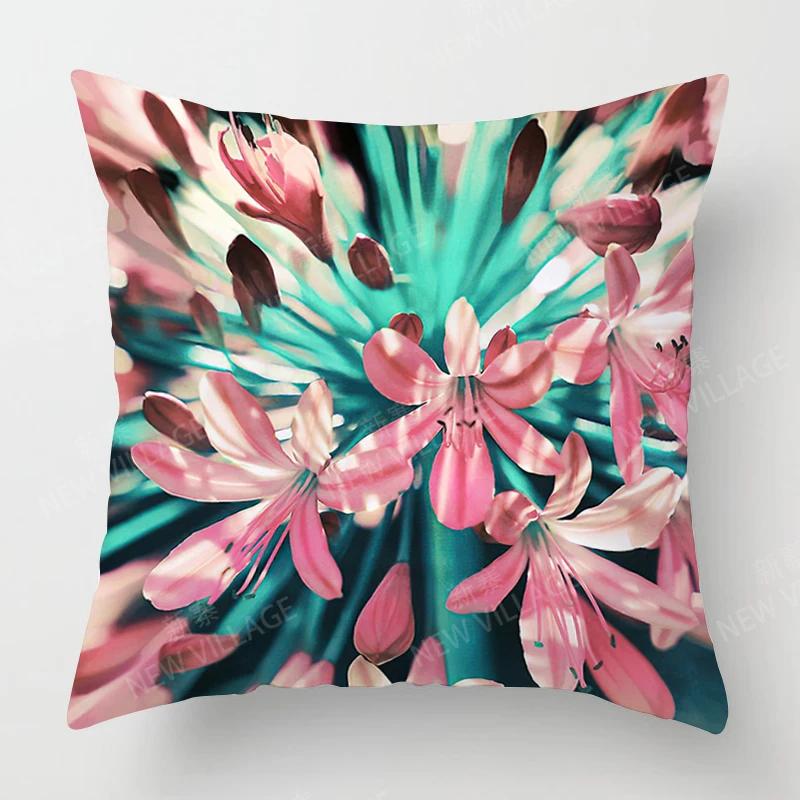 Nordic Fall Home Decor Autumn Throw Pillow Case Sofa Cushion Cover Modern  Plant Green Leaf