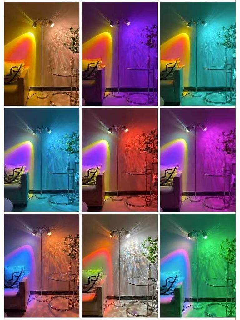 Ripple Dual Sunset Light - Double Head Ambient Floor Lamp for Photography and Live Streaming