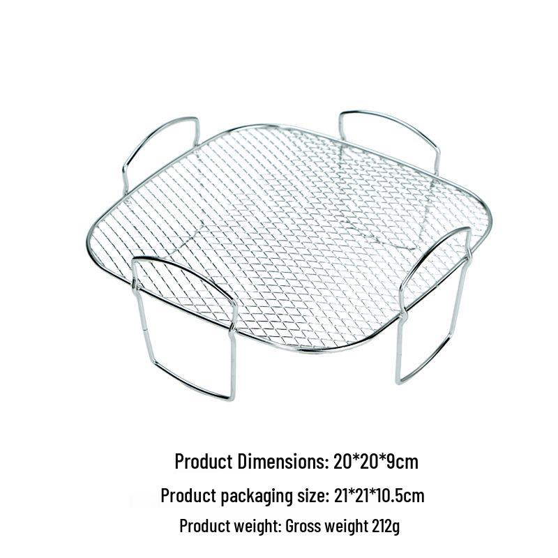 304 Stainless Steel Air Fryer & Microwave Grill Rack with Oil Filter Net - Heat Resistant