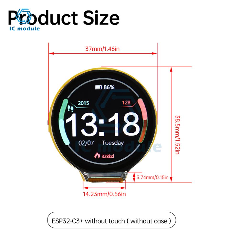 ESP32-C3 WiFi BLE Development Board Module With 1.28-inch Circular Display Onboard ESP32-C3-MINI-1U Module for Arduino