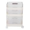 Rolling Utility Cart with Drawers PP Clear Mobile Utility Storage Cart with Lockable Wheels for