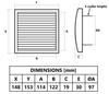 Black Ventilation Grille 100 Mm, With Insect Net