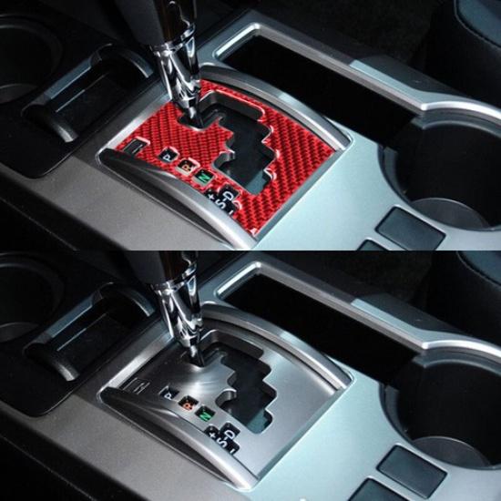 Red Carbon Fiber Car Interior Gear Shift Panel Cover For Toyota 4Runner 2010-20