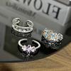 European and American Fashion Hollow Star Luxury Retro Ethnic Style Flower Pleated Ring Femininity Adjustable Index Finger Ring