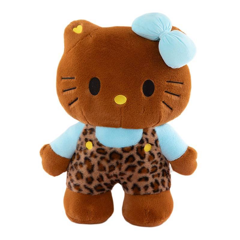 Sanrio Hello Kitty Plush Toy With Leopard Print Dress For Birthday Gift 40cm