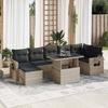 VidaXL Garden Lounge Set 8 Pcs with Light Grey Cushions Wicker 3326523